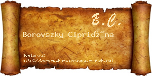 Borovszky Cipriána névjegykártya